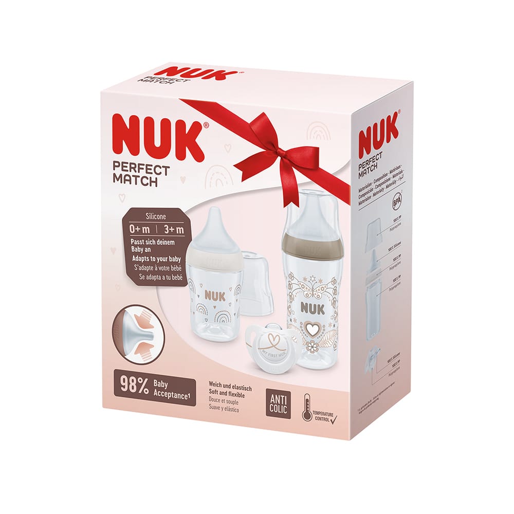 Set Inicio Nuk Perfect Match – Incluye 2 Biberones y 1 Chupete de Silicona - Imagen 2