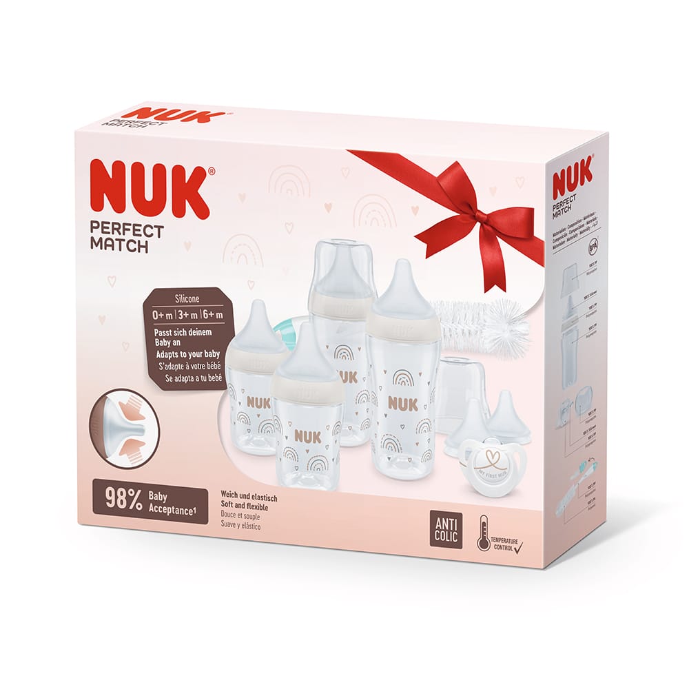 Set Completo Nuk Perfect Match Start – Incluye 4 Biberones, 2 Tetinas, 1 Chupete y 1 Cepillo - Imagen 2