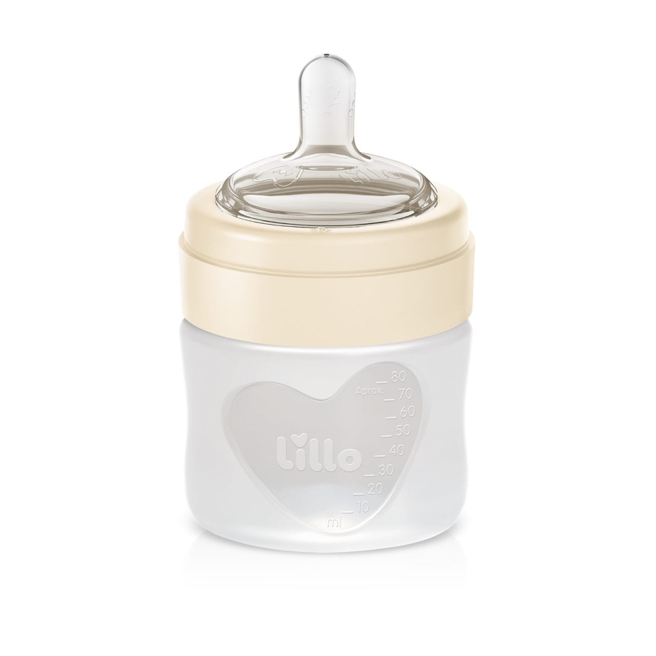 Mamadera Fisiológica para Recién Nacidos Lillo 80ml Neutra Con Tetina de Silicona
