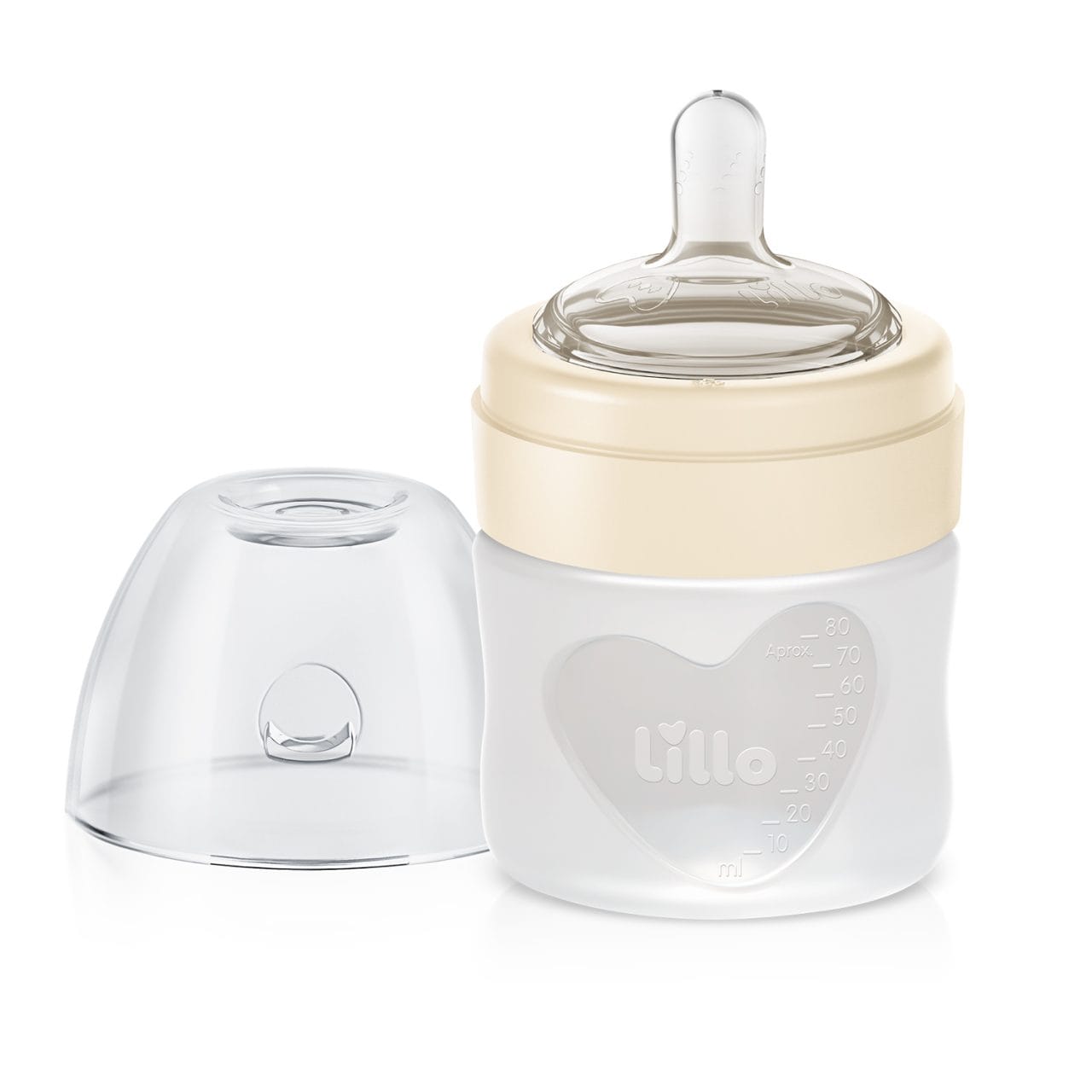 Mamadera Fisiológica para Recién Nacidos Lillo 80ml Neutra Con Tetina de Silicona - Imagen 4