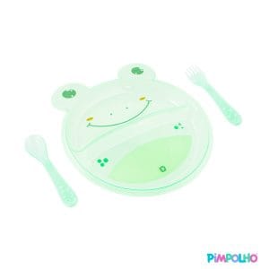 PLATO CON DIVISIONES Y CUBIERTOS VERDE PIMPOLHO