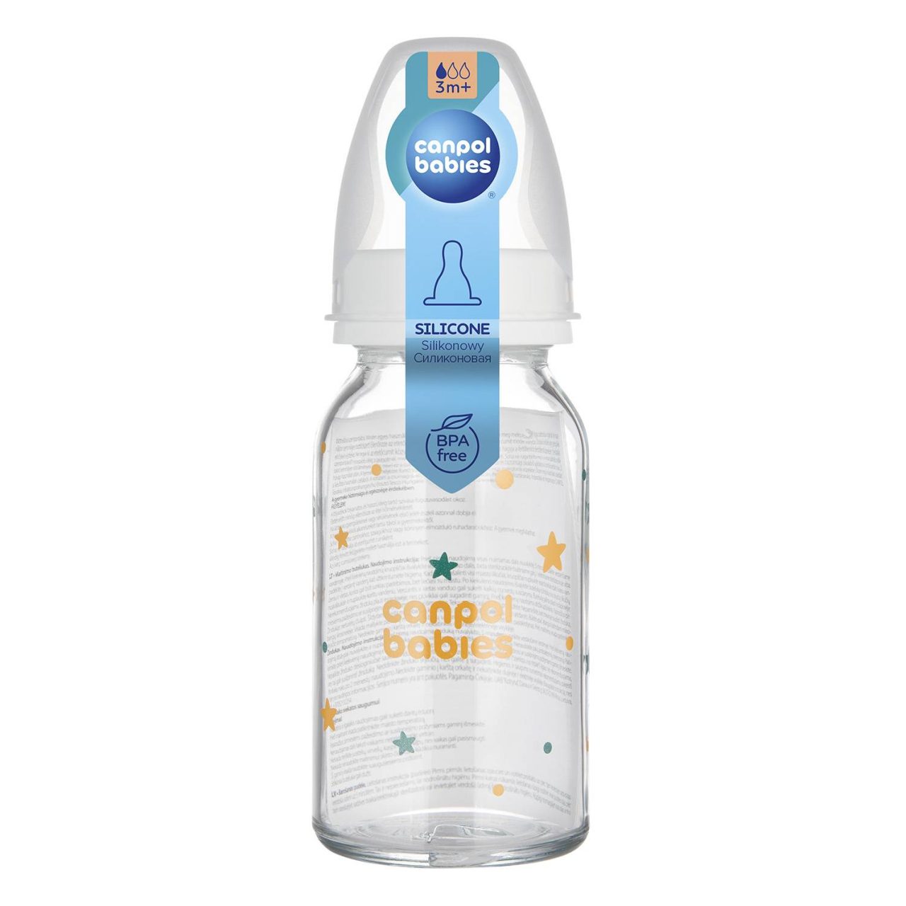Mamadera de Vidrio Canpol babies 120ml Estrellas