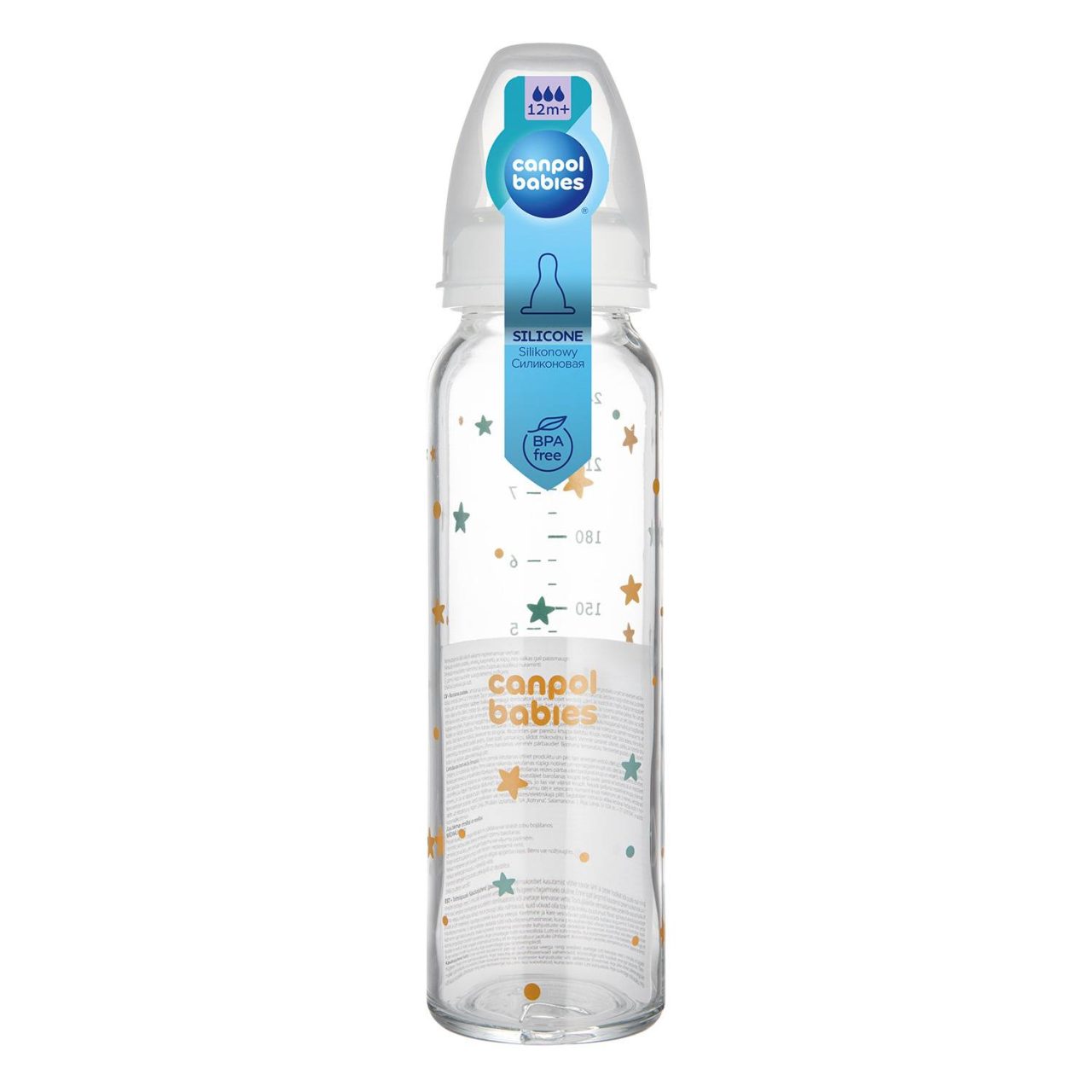 Mamadera de Vidrio Canpol babies 240ml Estrellas