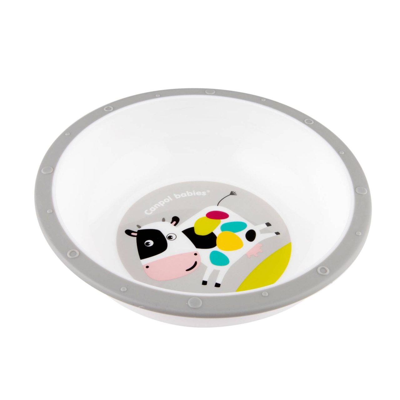 Bowl de Plástico Antideslizante Vaca Canpol Babies 270 ml - Imagen 2